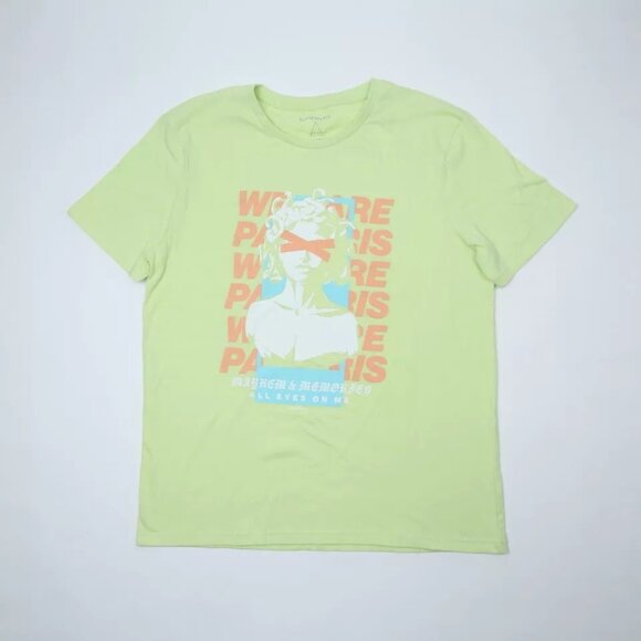 Eleven Paris Mens All Eyes on Me Cotton Crew Neck Graphic T-Shirt Green Size XXL - Picture 3 of 4